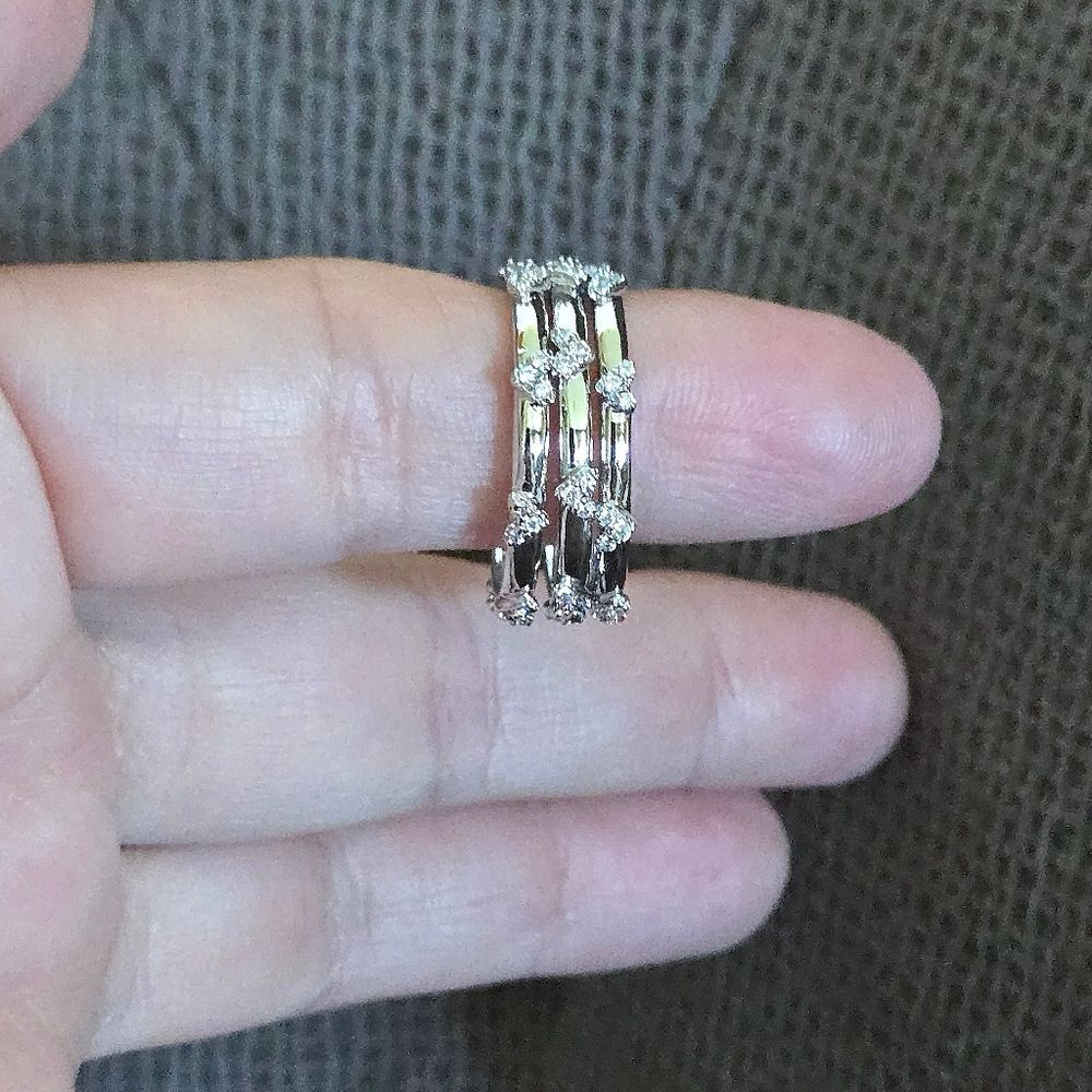 Kendra Scott "Haven" Silver🤍 Crystal Heart❤️ Rings💍 Trio3️⃣ - Picture 15 of 16